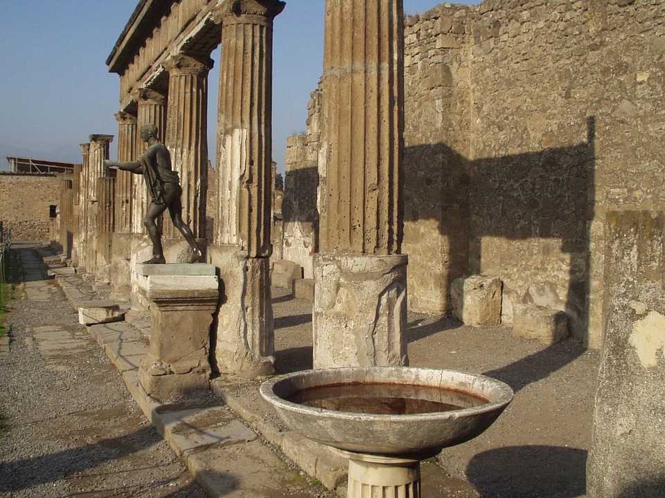 columnar, pool, statue