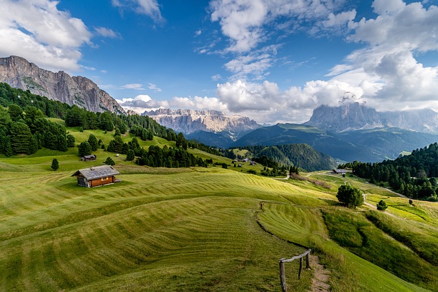field, mountains, rural, village, meadow, landscape, mountain range, countryside, scenery, scenic, nature, alps, alpine, val gardena, dolomites, south tyrol, italy, village, village, village, village, village