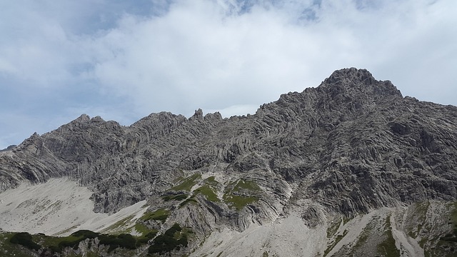 fox karspitze, alllgäu, geology, folding, mountains, lime, dolomite, alps, rock face, rock massif, landscape, nature, allgäu alps