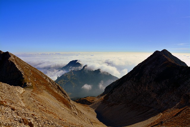 mountains, clouds, panorama, sky, nature, cloud, carega, italy, small dolomites