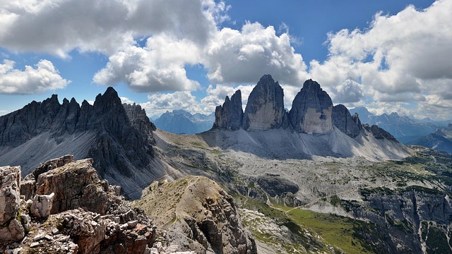 mountains, dolomites, country, paternkofel, drei zinnen, nature