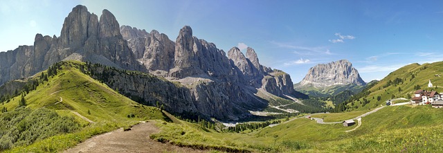 mountains, nature, gardena pass, dolomites
