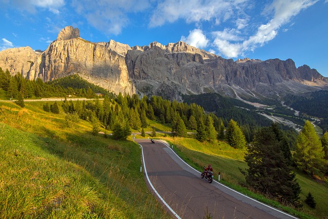 mountains, road, dolomites, italy, nature, landscape