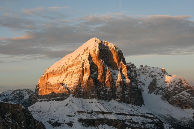 tofana, tofan dirozes, dolomites, cortina d'ampezzo, nature, mountains, belluno dolomites, enrosadira, sunset, snow